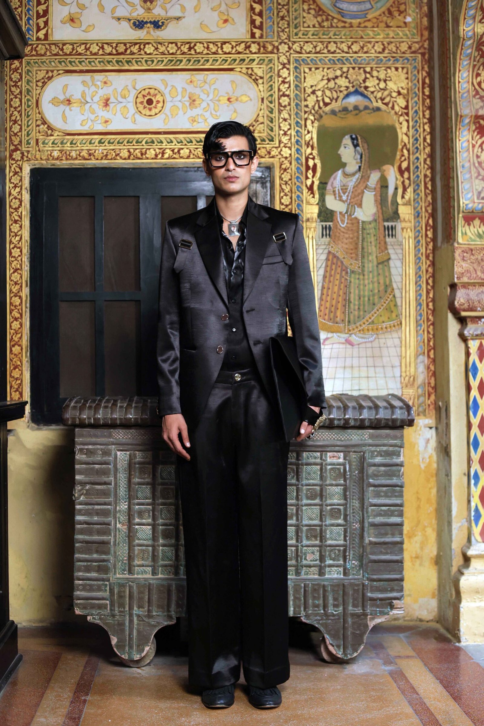 The deep black satin set