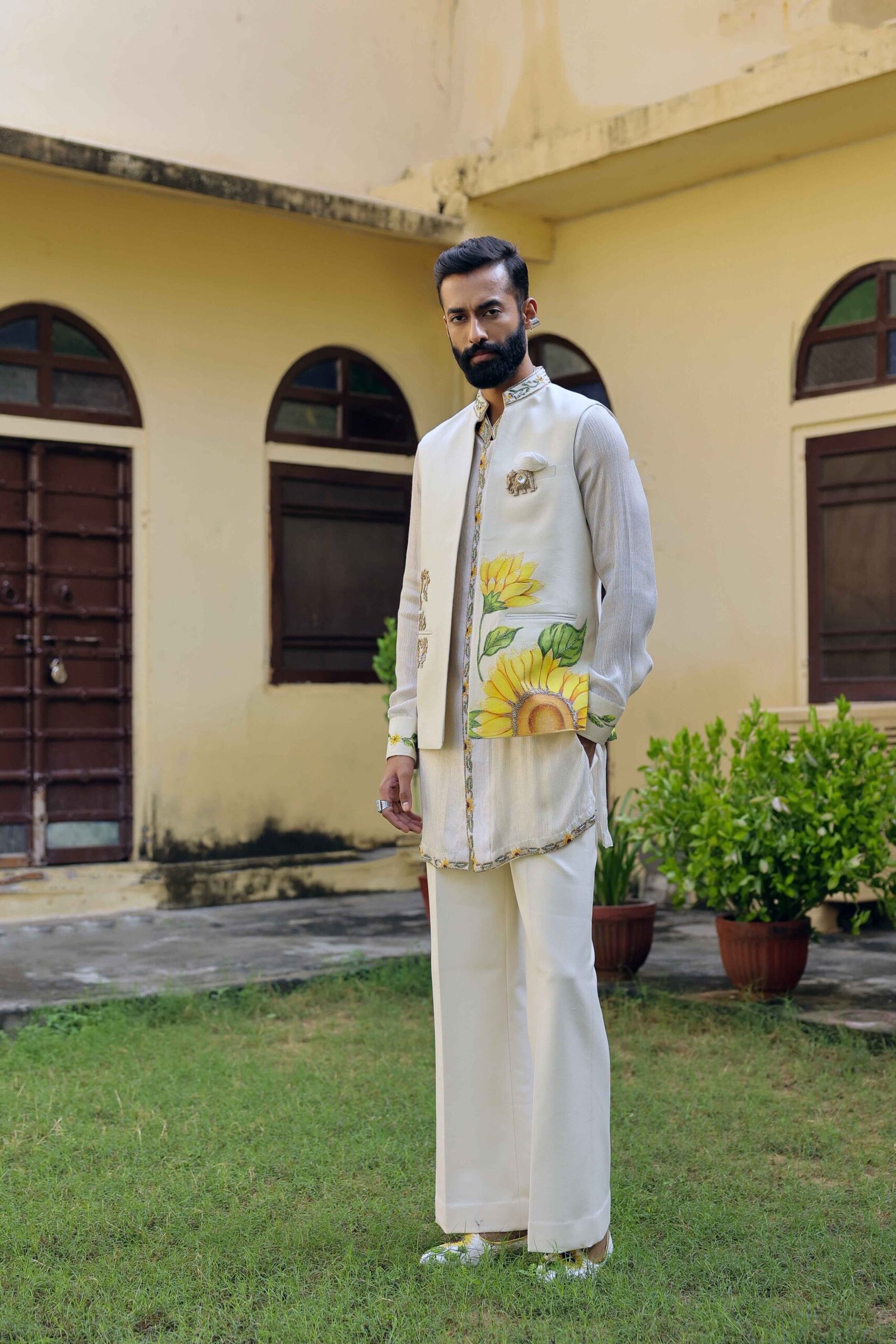 The ivory sunflower bandhgala
