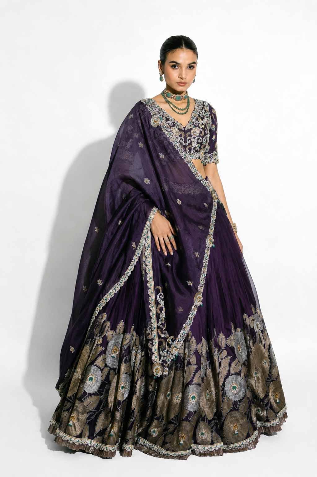 The Baqsa Amethyst Lehenga