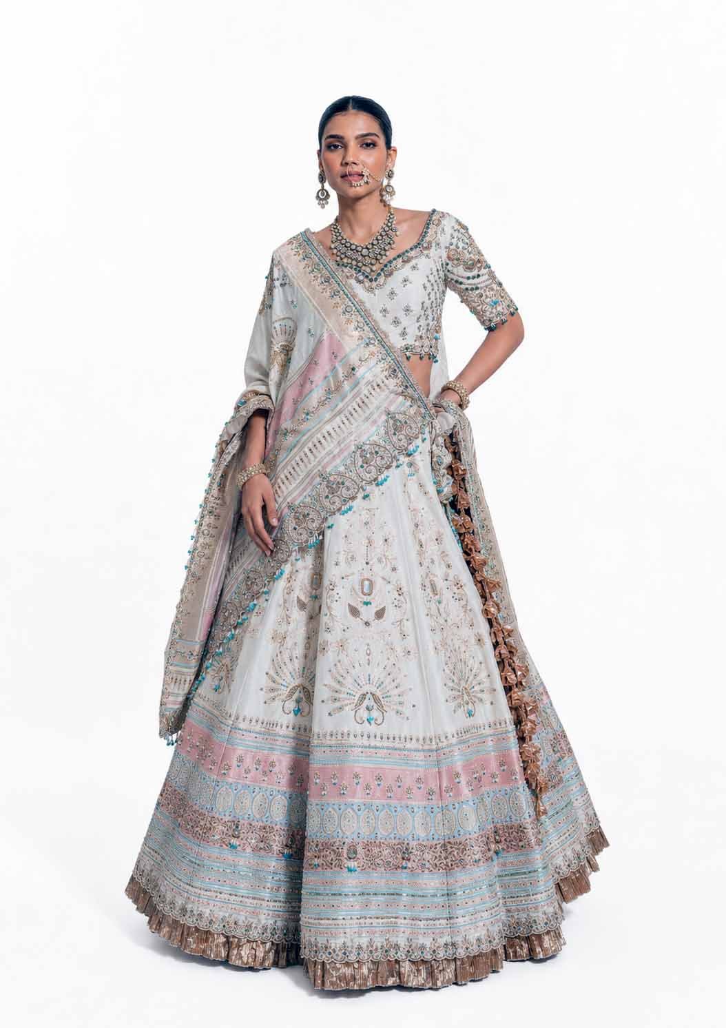 The Baqsa Painted Jeweled Lehenga