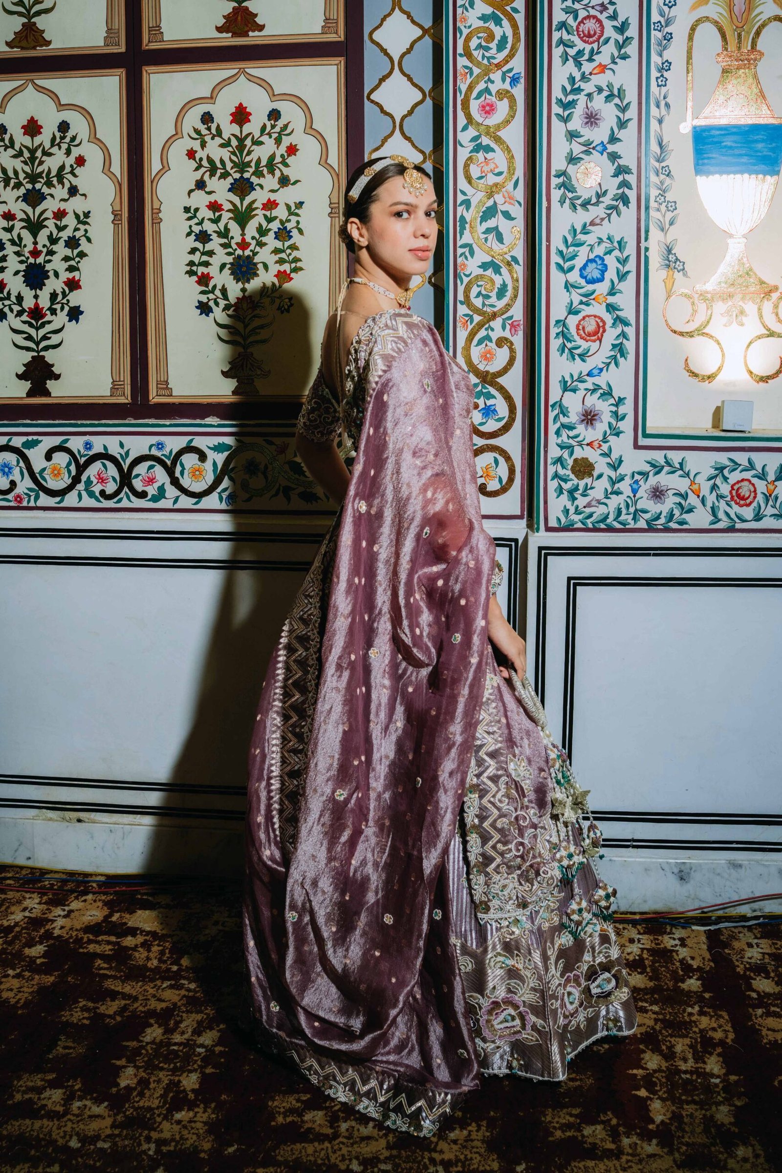 The Baqsa Mauve Turq Lehenga - Image 4
