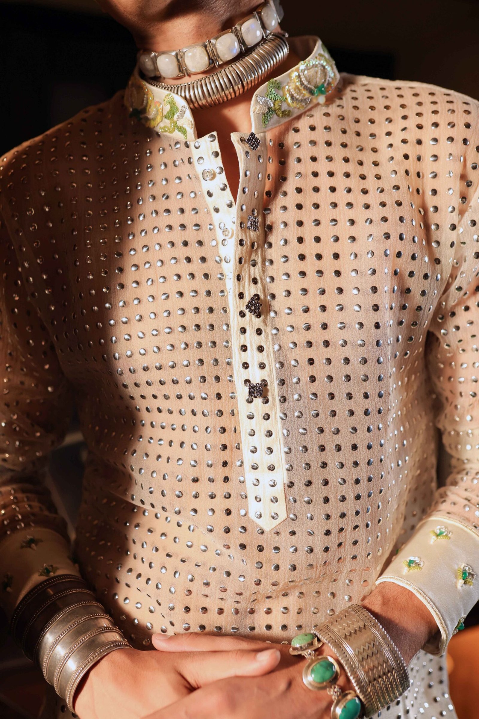 The sheer metal polka kurta - Image 6