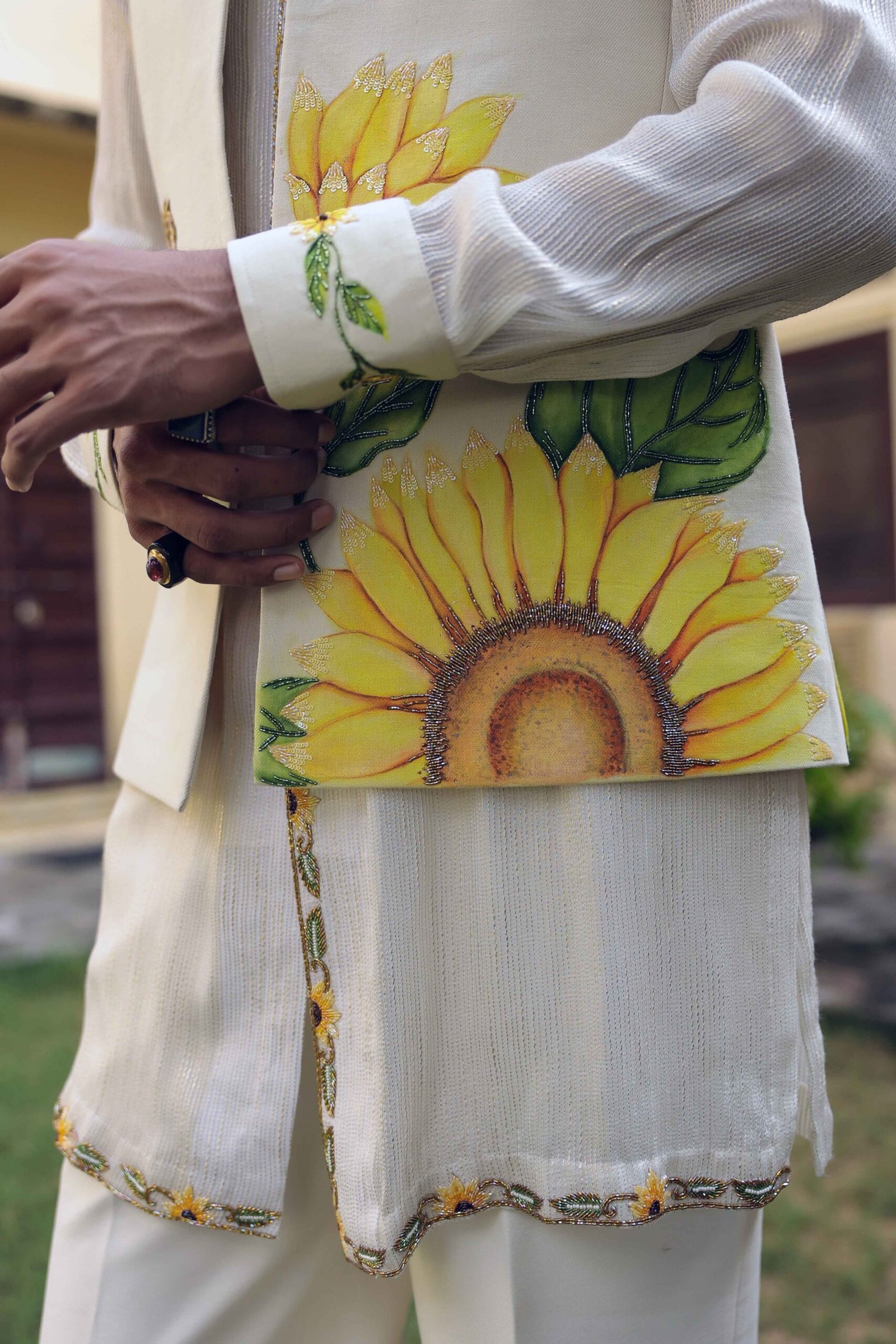 The ivory sunflower bandhgala - Image 5