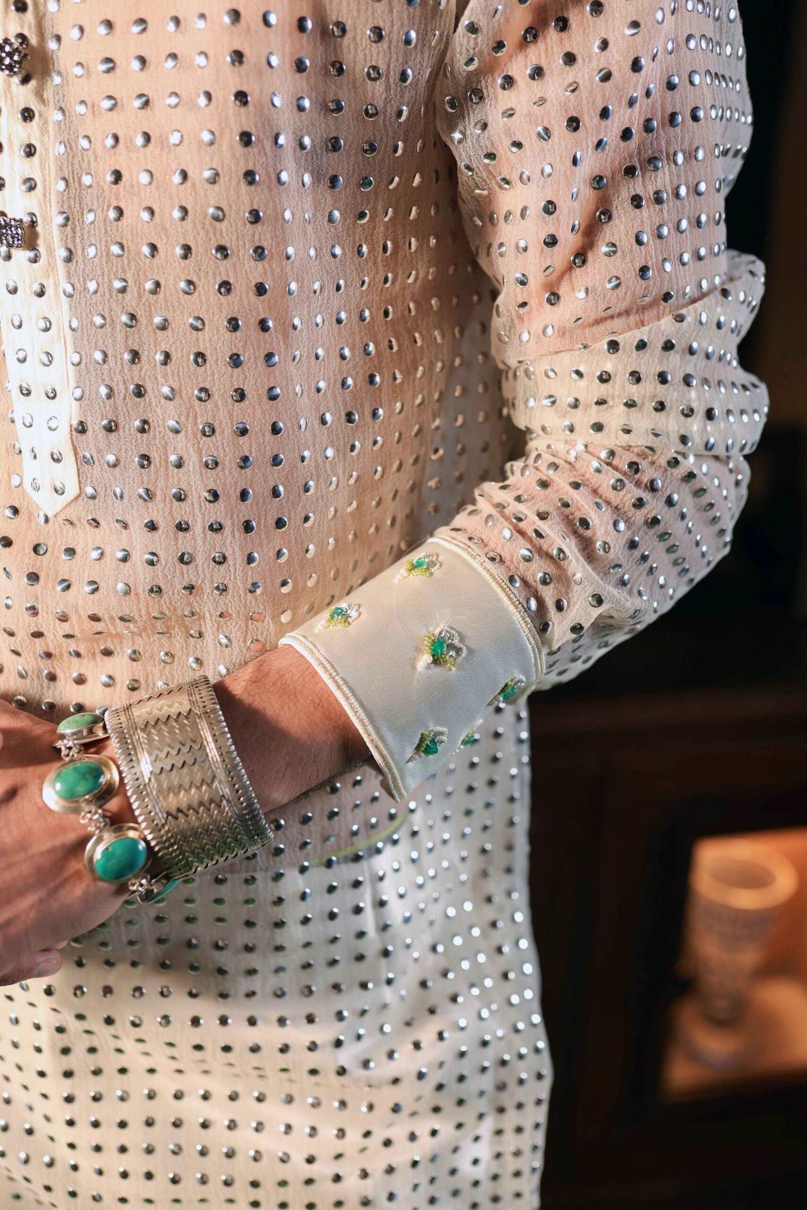 The sheer metal polka kurta - Image 2