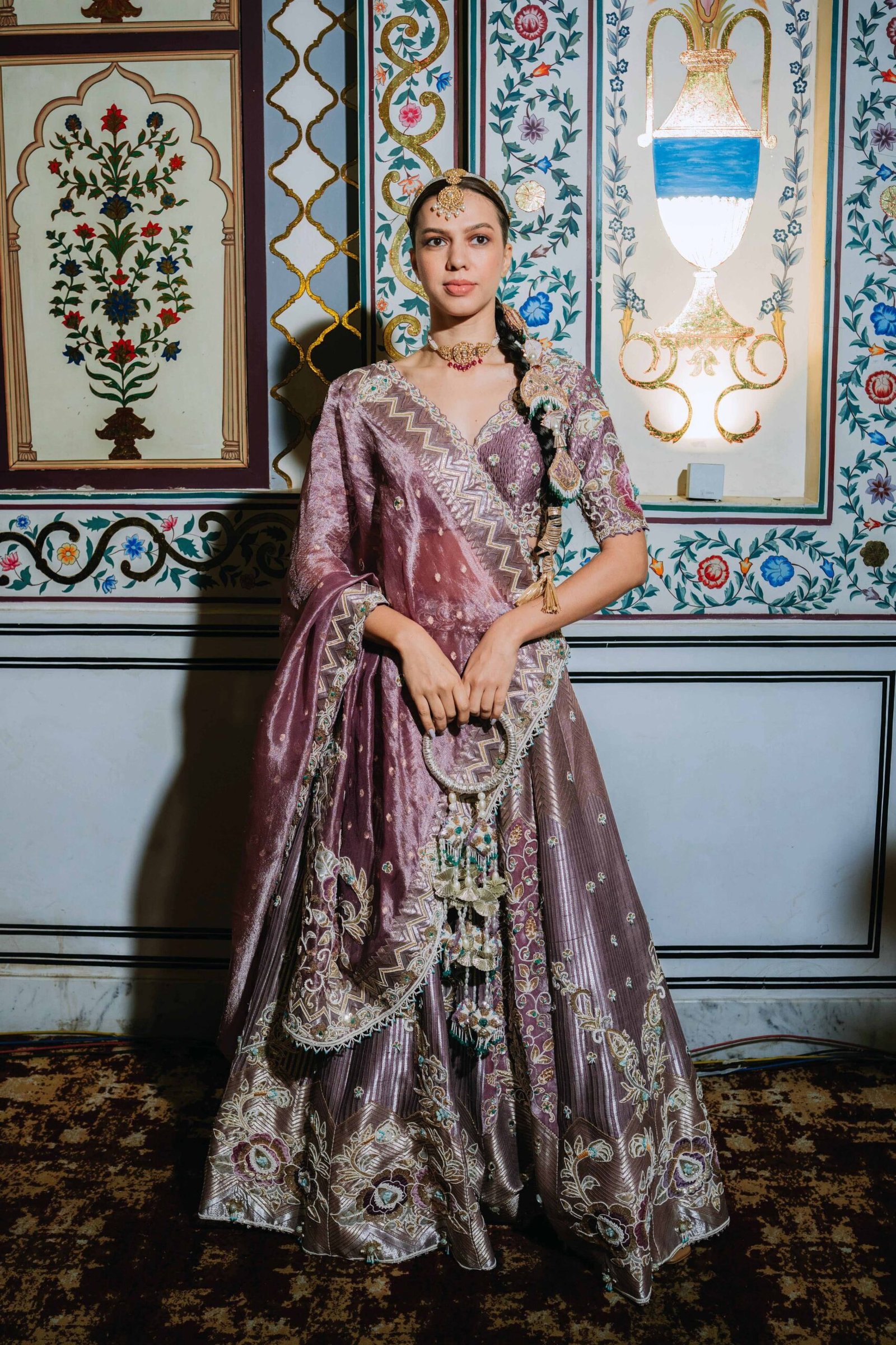 The Baqsa Mauve Turq Lehenga - Image 2